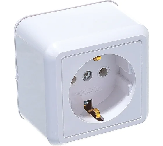 Розетка откр.установки 1-мест с/з крем Оптима Кунцево-Электро---