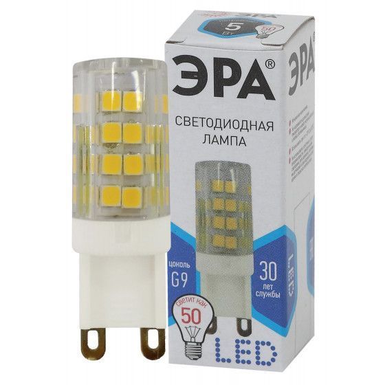 Лампа светодиодная мини G9 5Вт Led 4000К белый свет капсула Эра---