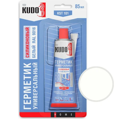 Герметик силиконовый универсальный белый 85мл KST101 Kudo