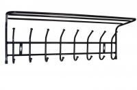 Вешалка настенная 8 крючков ВП8/Ч с полкой черный Nika