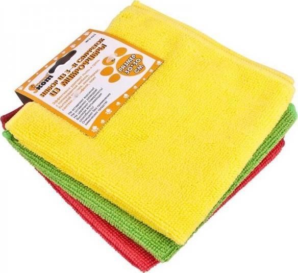 Салфетка микрофибра 30х30 универсальная 3шт Рыжий кот 