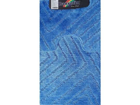 Коврик в ванную двойной  55х90 45х55 синий  Санакс