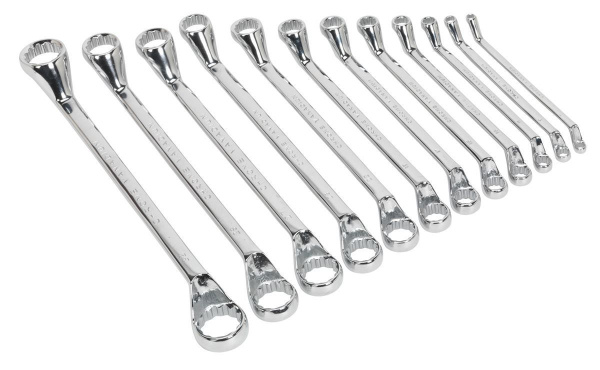 Ключ накидной 12х13мм изогнутый Сибртех