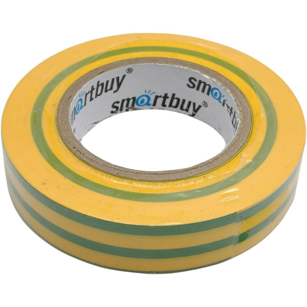 Изолента ПВХ 15ммх20м желто-зеленая Smartbuy