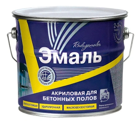 Эмаль для бетонных полов акриловая  3,5кг серая Радуга(3)