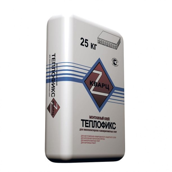 Клей для пенопласта 25кг Теплофикс Кварц