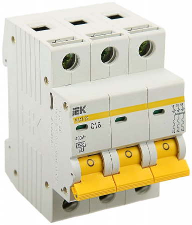 Автомат выключатель  16А 3п ВА 47-29 4,5kA IEK