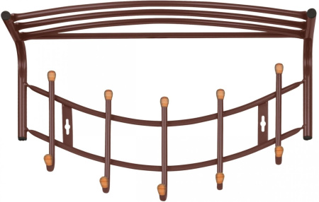 Вешалка настенная 5 крючков ВНП4Д/К с полкой коричневый Премиум 4 Nika
