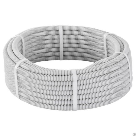 Труба гофрированная 20 ПВХ серая IEK(25м)